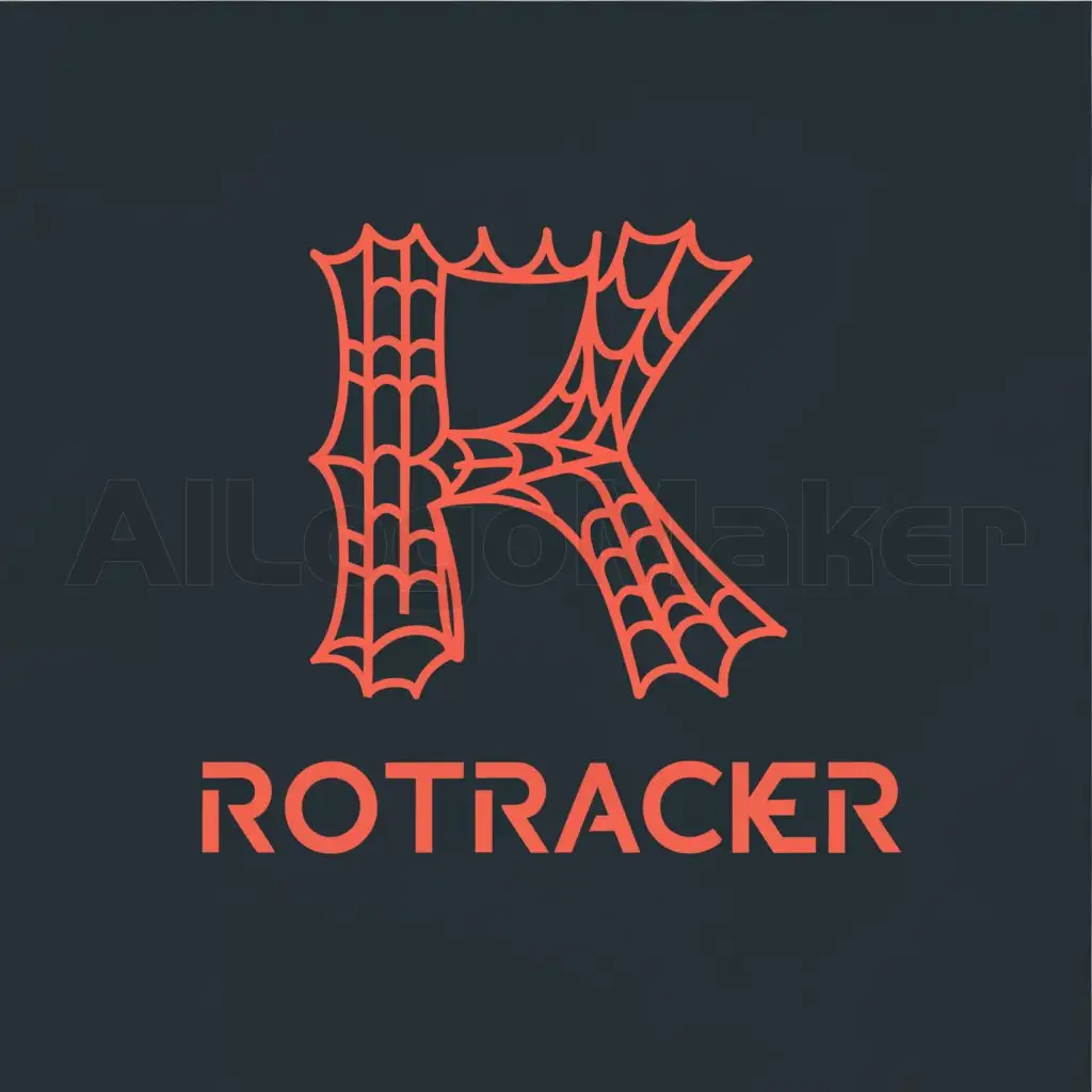 a logo design,with the text "RoTracker", main symbol:The red letter R with a spider,complex,be used in Internet industry,clear background