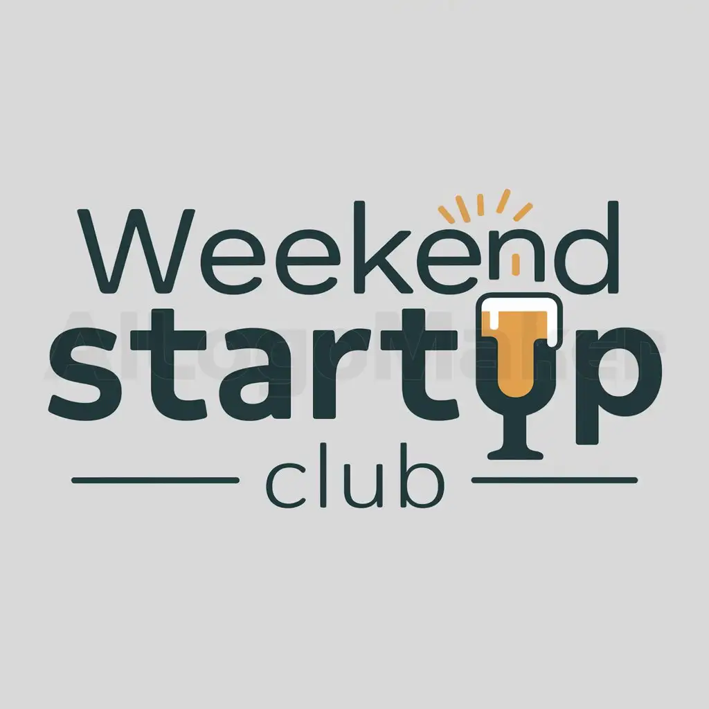 a logo design,with the text 'weekend startup club', main symbol:beer chears, Moderate, be used in Education industry, clear background