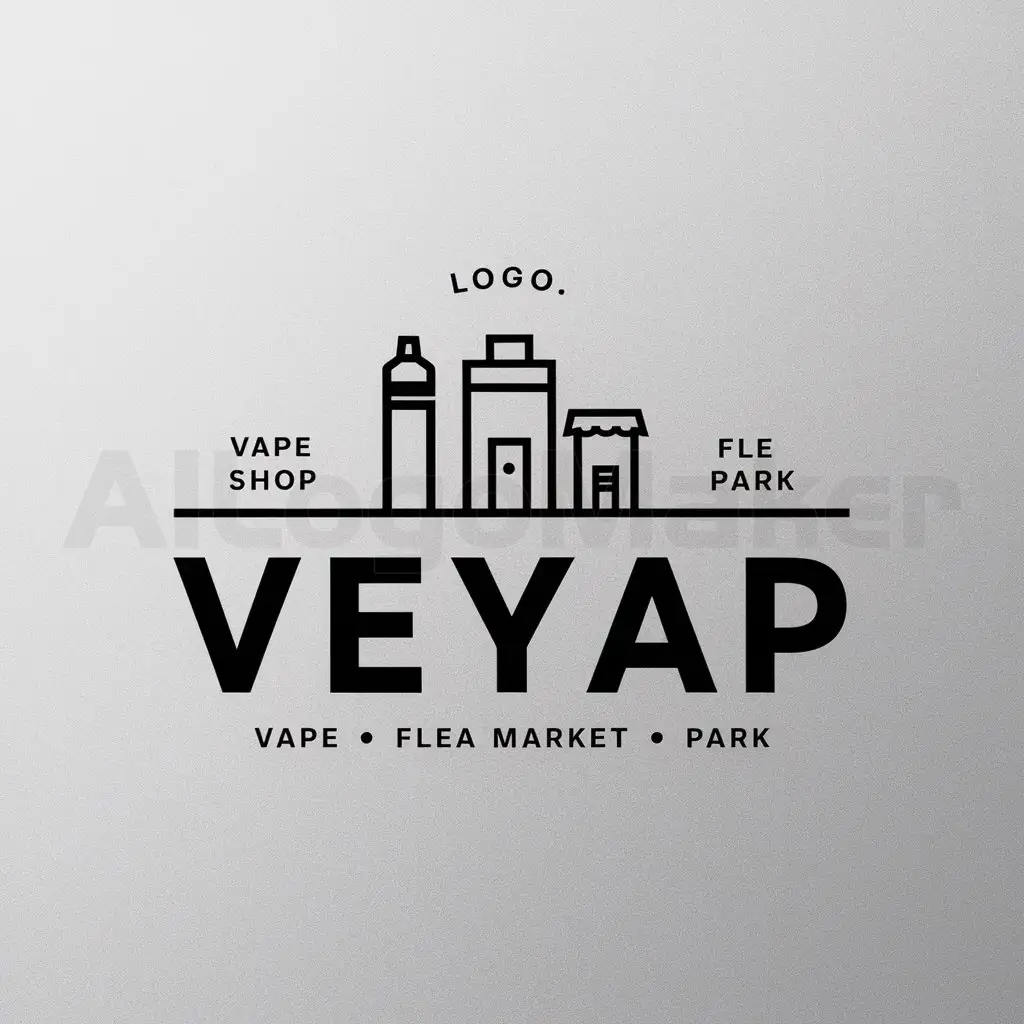 a logo design,with the text "logo, vape shop, flea market, park", main symbol:veyap,Minimalistic,be used in Others industry,clear background