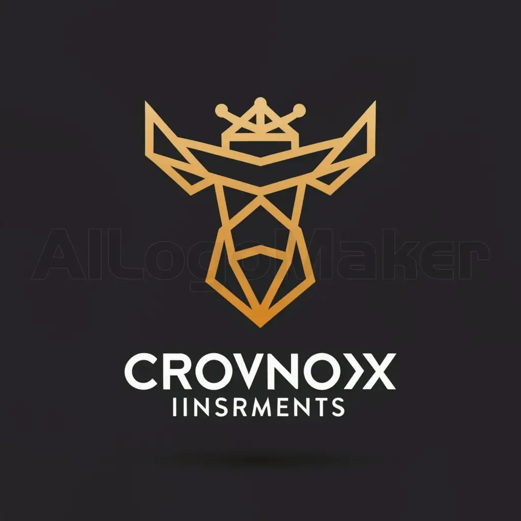 a logo design,with the text "Crownoxx instruments", main symbol:Ox with crown,Moderate,be used in Surgical manufacturer industry,clear background