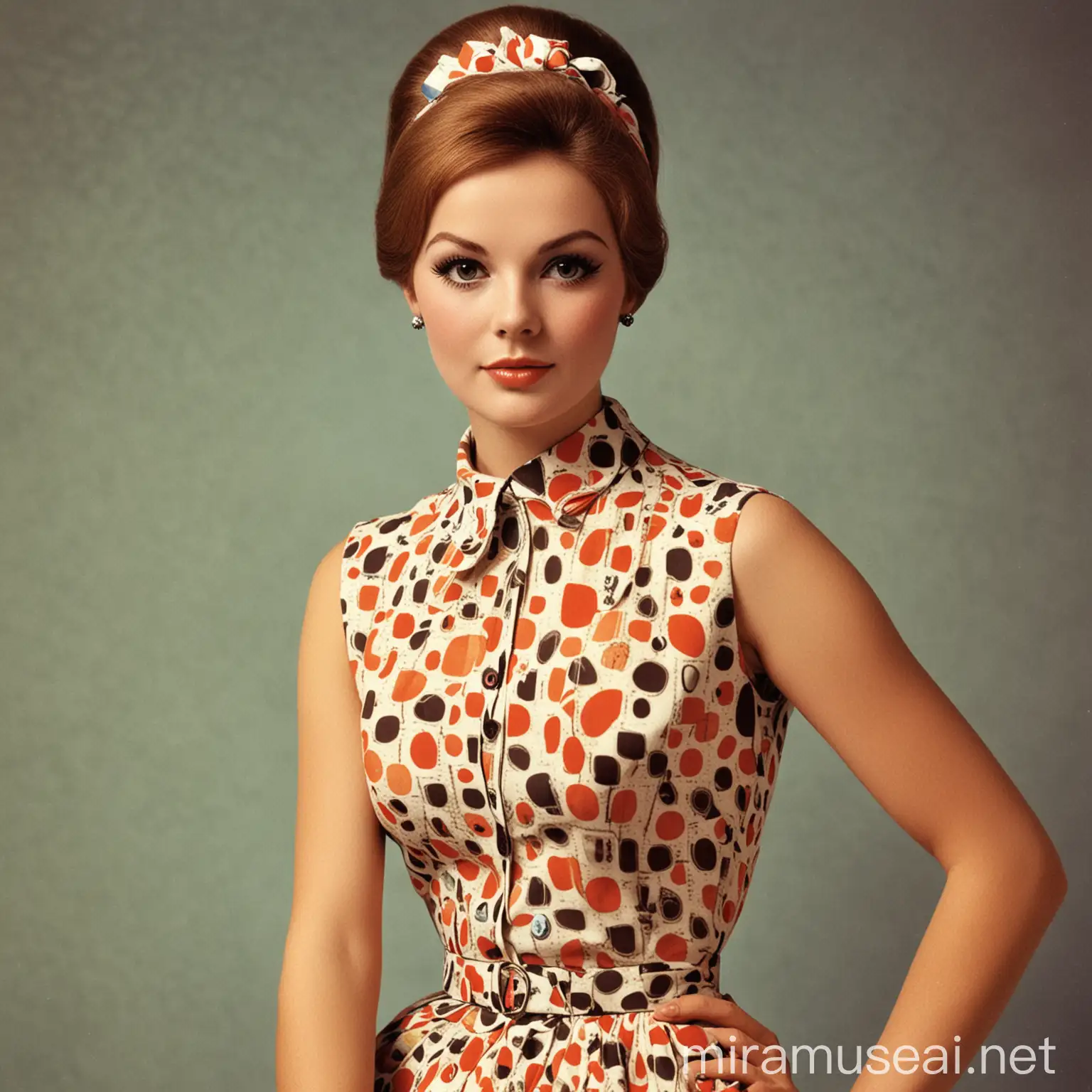 Vintage Lady Fashion 1960s Style Magazine Portrait