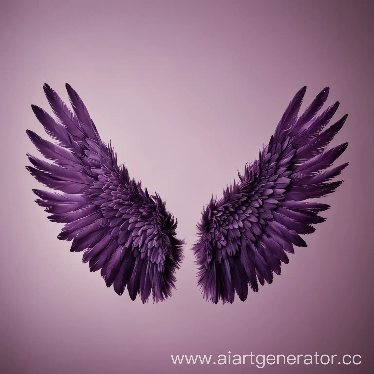 Красивые ангельские темнофиолетовые крылья на светлом фоне