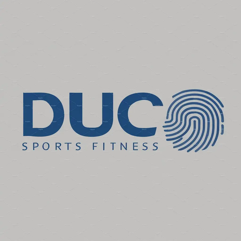 a logo design,with the text "DUCO", main symbol:fingerprint,Moderate,be used in Sports Fitness industry,clear background