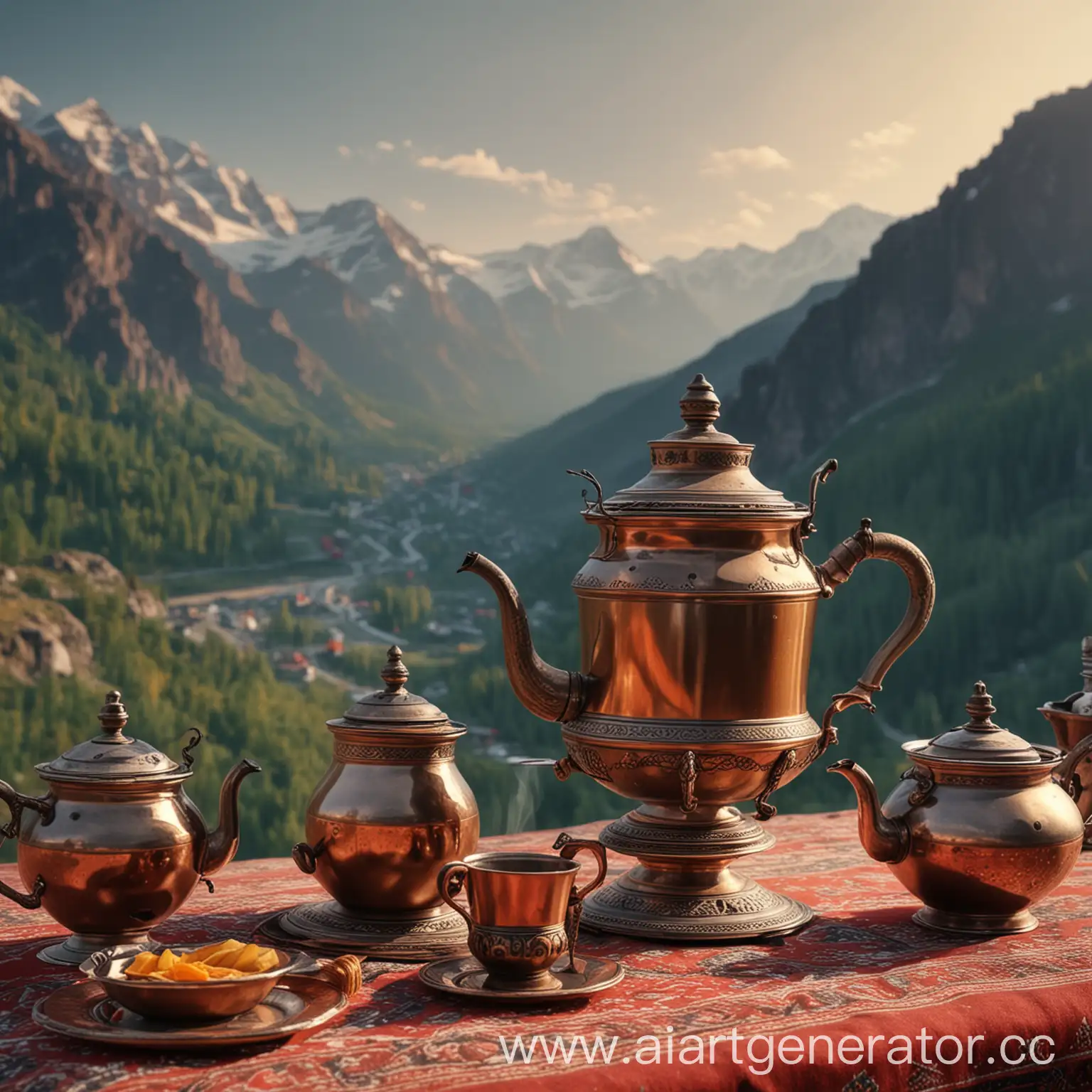 Mountain-Landscape-with-Samovar-Tea