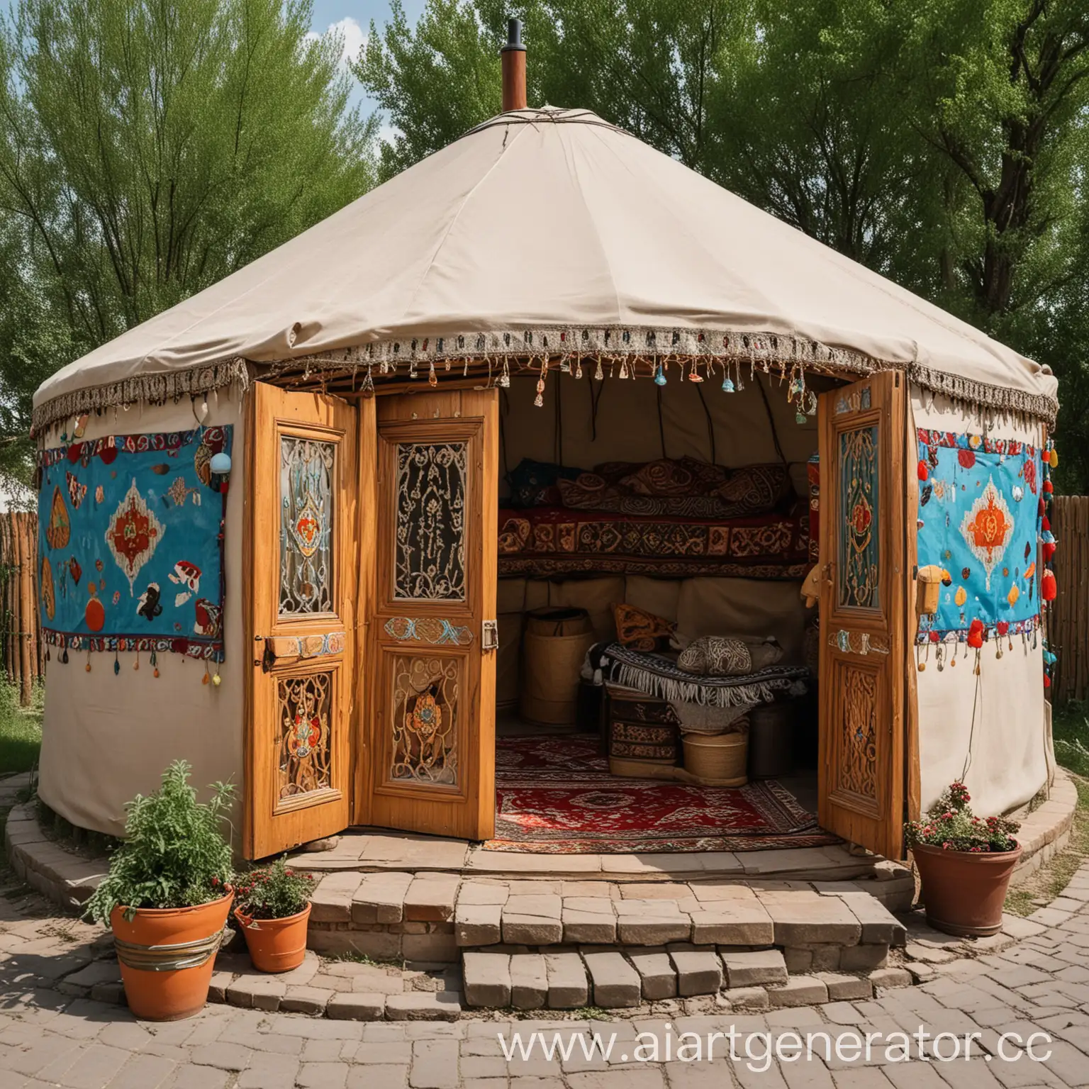 Traditional-Kazakh-Yurt-Decorated-with-Cultural-Ornaments