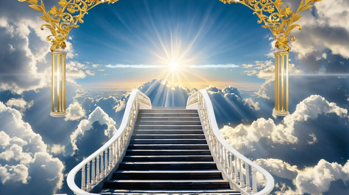 Golden Stairway Ascending to Heavenly Skies