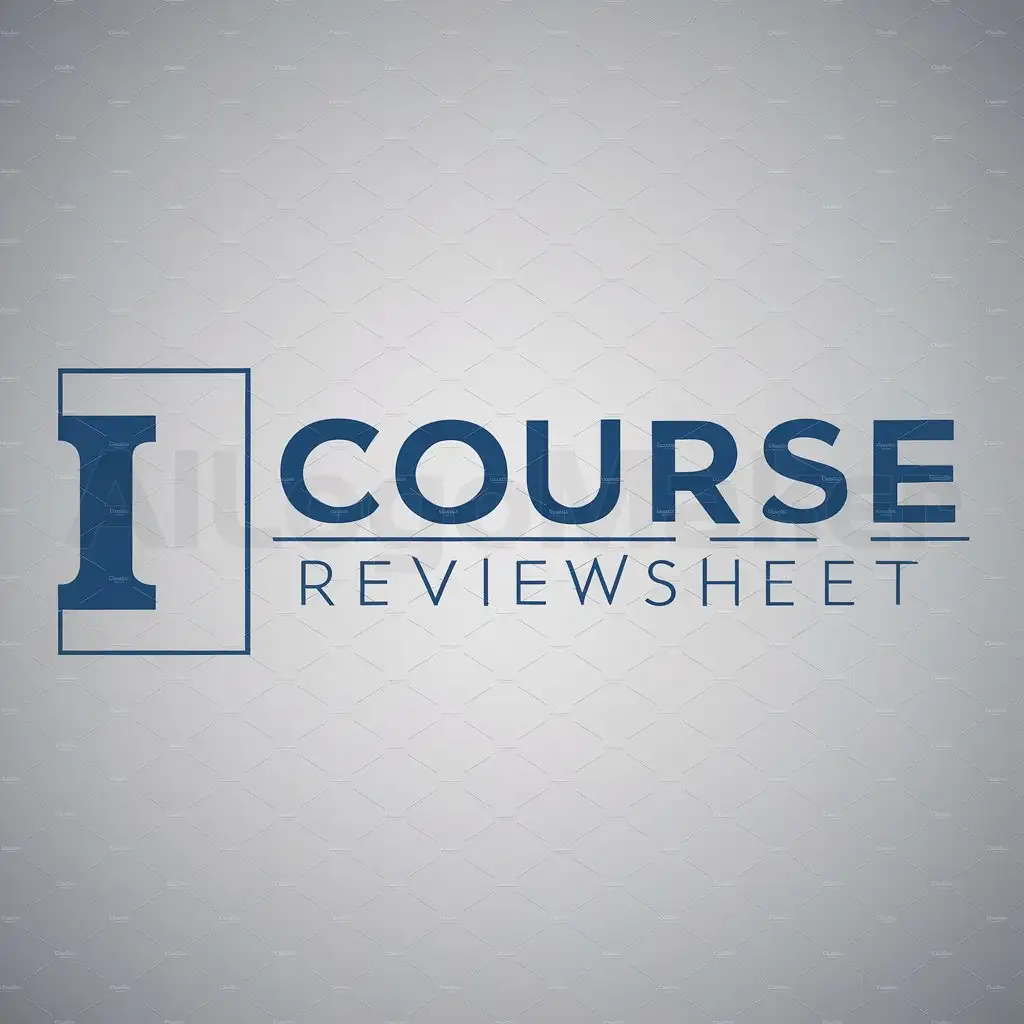 a logo design,with the text "I COURSE", main symbol:REVIEWSHEET,Moderate,clear background
