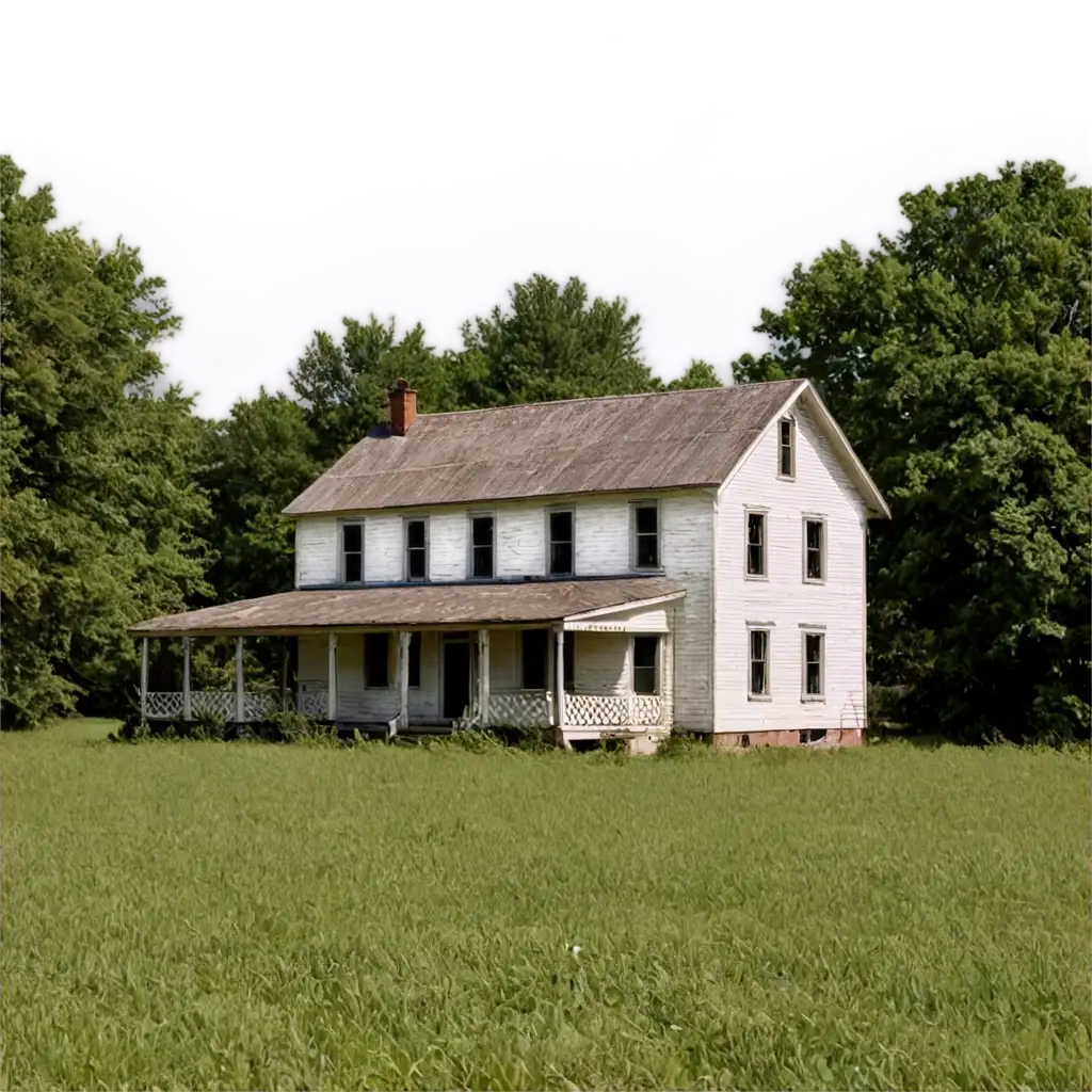 OLD ABANDON FARM HOUSE WITH PEELING PAINT