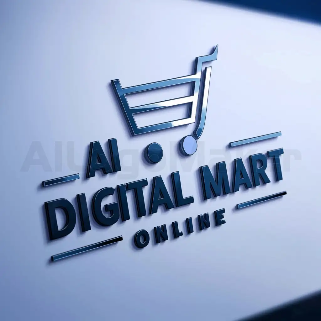 a logo design,with the text " AI "Digital Mart Online" - (3D)

(The input is in English, so there's no need for translation.)", main symbol:Website Shop Online,Moderate,be used in Technology industry,clear background