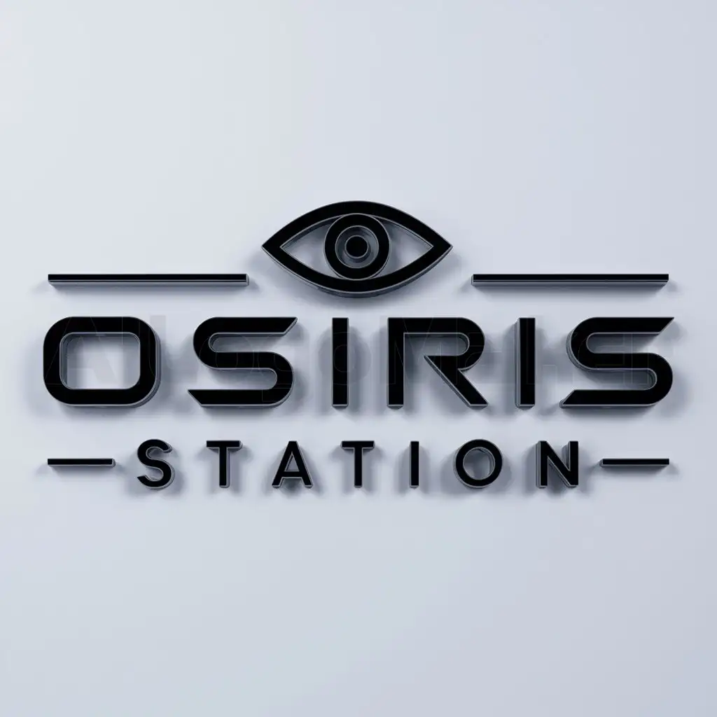 a logo design,with the text "Osiris Station", main symbol:A eye,Moderate,be used in Technology industry,clear background