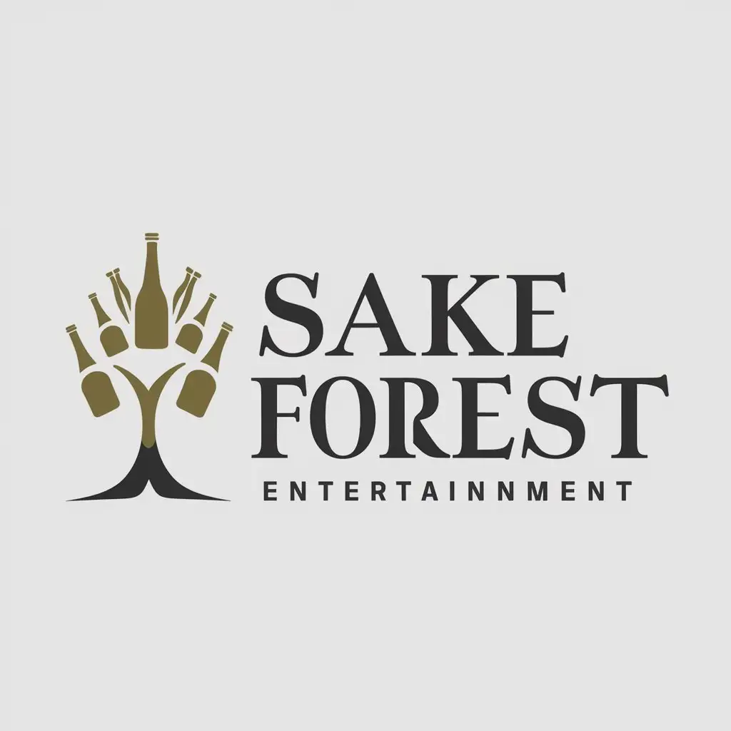 LOGO-Design-For-Sake-Forest-Elegant-Font-with-a-Symbol-of-a-Serene-Forest-in-Moderate-Tones