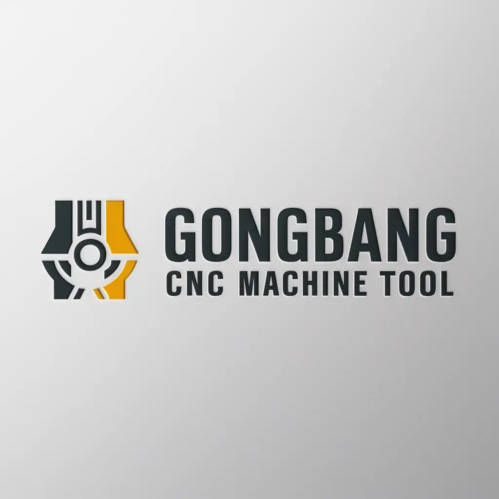 a logo design,with the text "Gongbang CNC Machine Tool", main symbol:machining center,Moderate,be used in Others industry,clear background