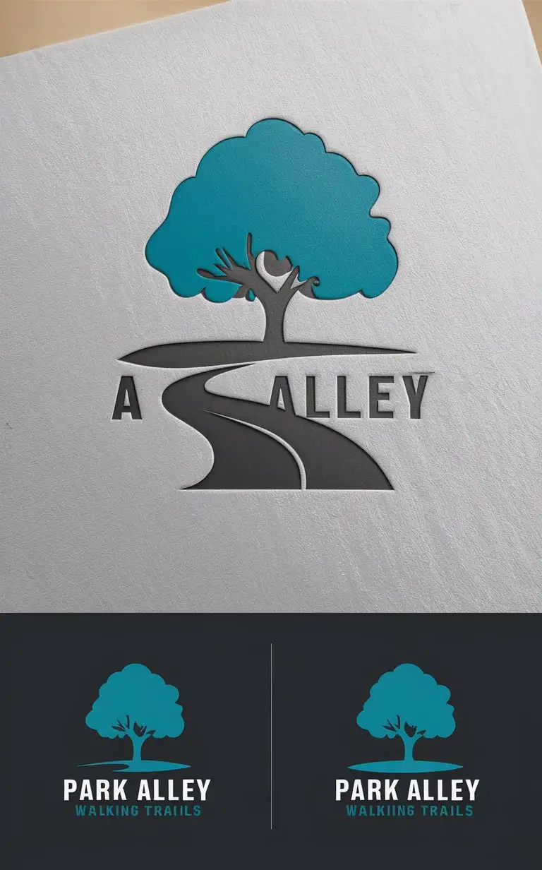 Park-Alley-Logo-Design-with-Lush-Greenery-and-Serene-Pathway