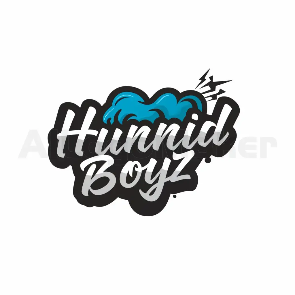 a logo design,with the text "HunnidBoyz", main symbol:Smoke,Moderate,be used in Retail industry,clear background