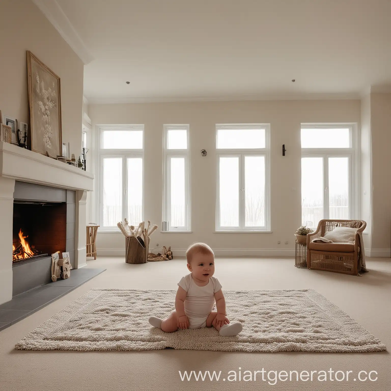 Baby-Sitting-in-Spacious-Hall-with-Fireplace-and-Windows