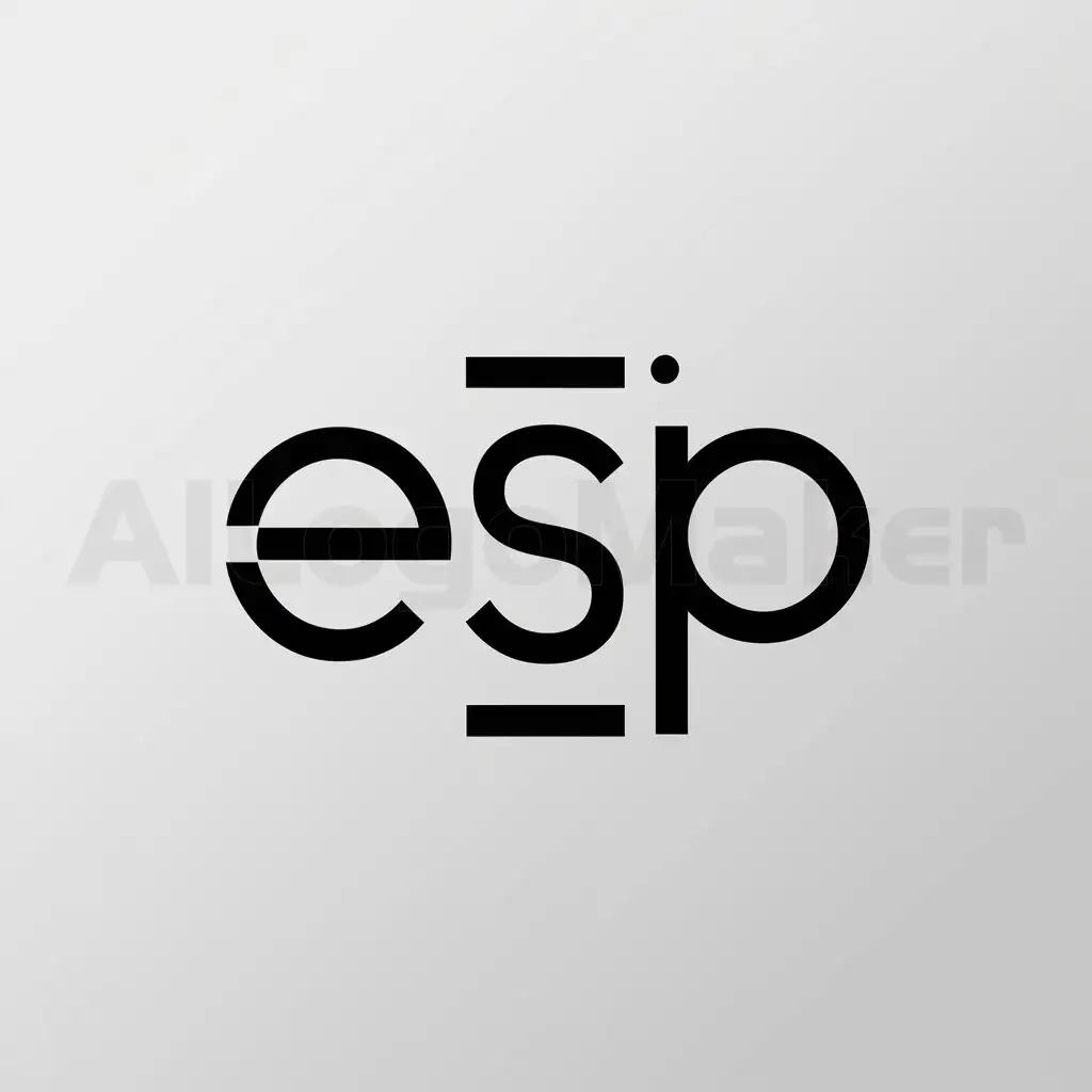 a logo design,with the text "ESP", main symbol:Die Initialen E S P,Minimalistic,clear background