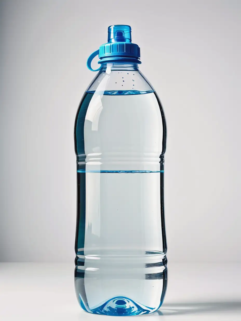 бутылка воды на белом фоне  
