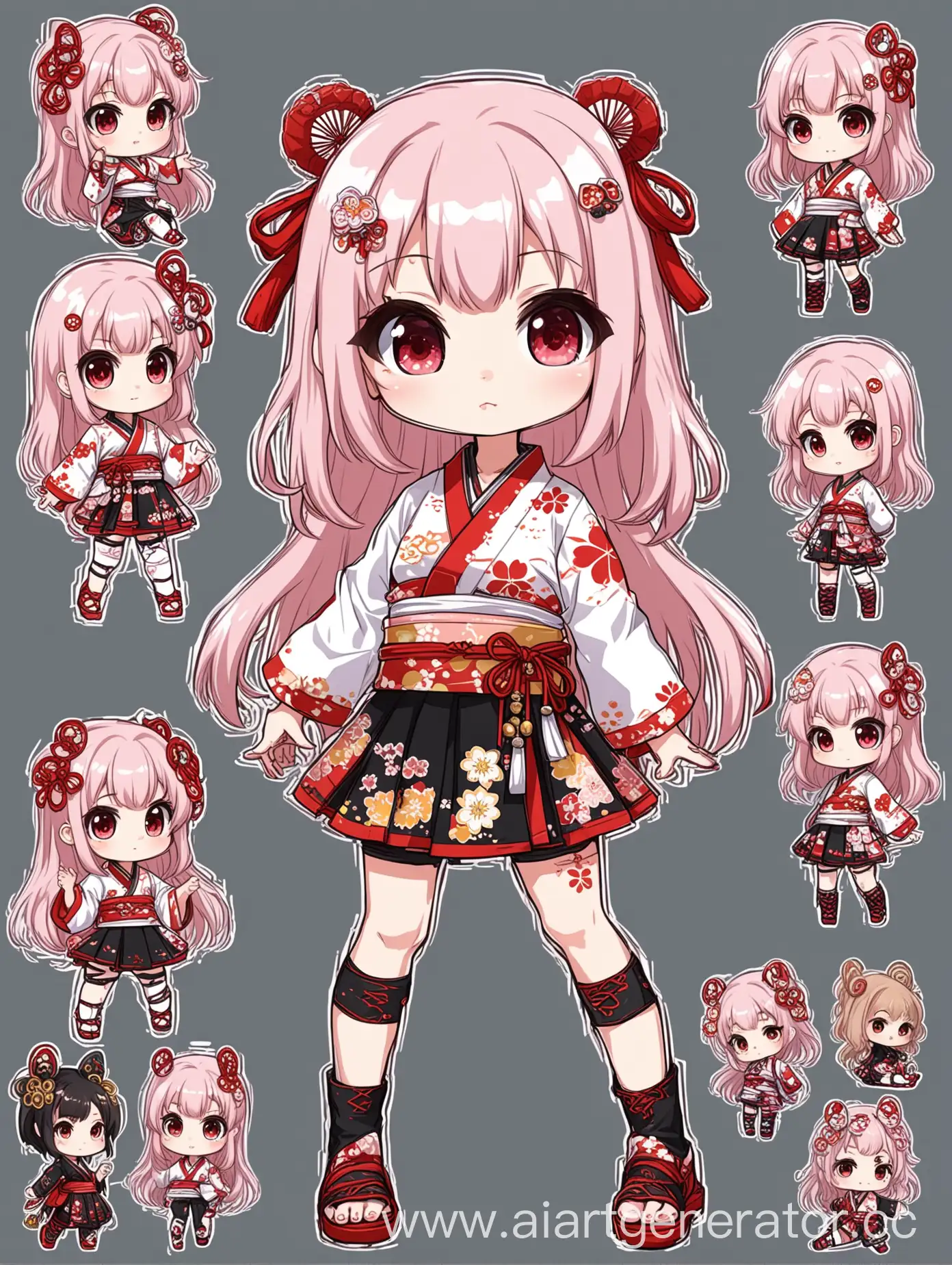 digital art, character reference, anime, japan, full body, girl, detailed, chibi, kawaii