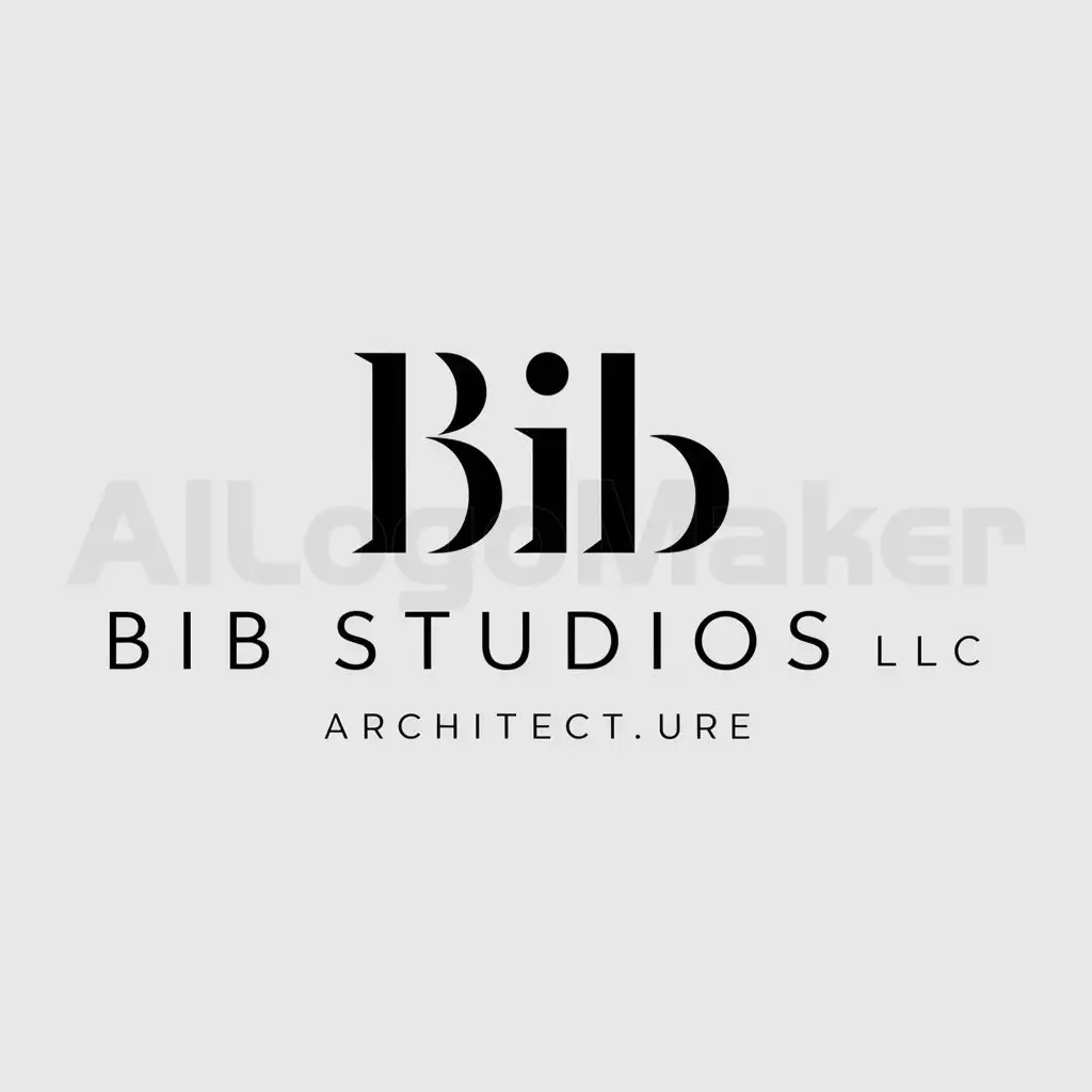 a logo design,with the text "BIB STUDIOS LLC", main symbol:BIB,Minimalistic,be used in ARCHITECTURE industry,clear background