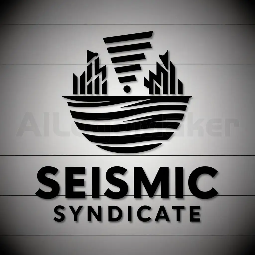 a logo design,with the text "seismic syndicate", main symbol:seismic waves and broken structures,Moderate,clear background