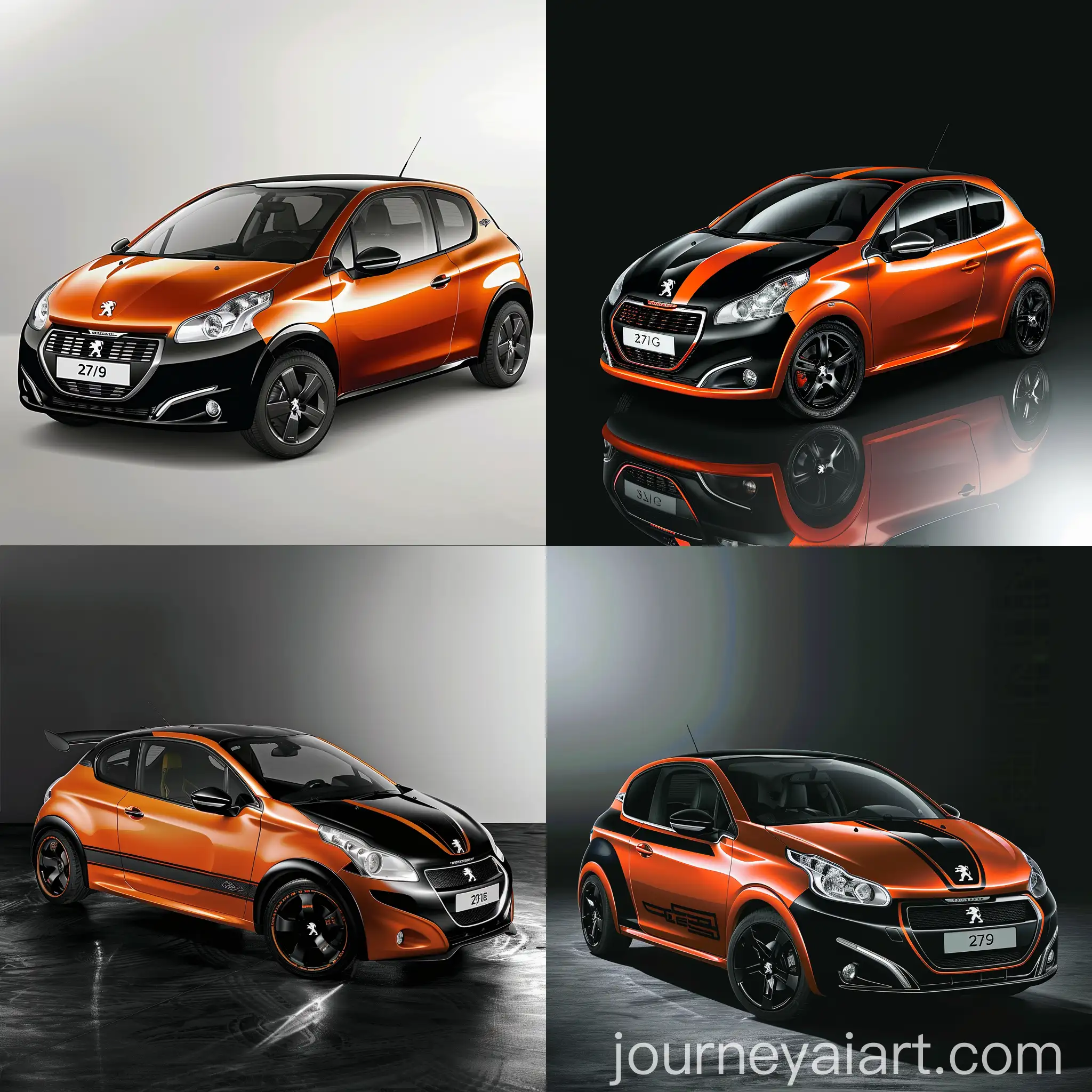 Sleek-Orange-and-Black-Peugeot-207-V6-Car