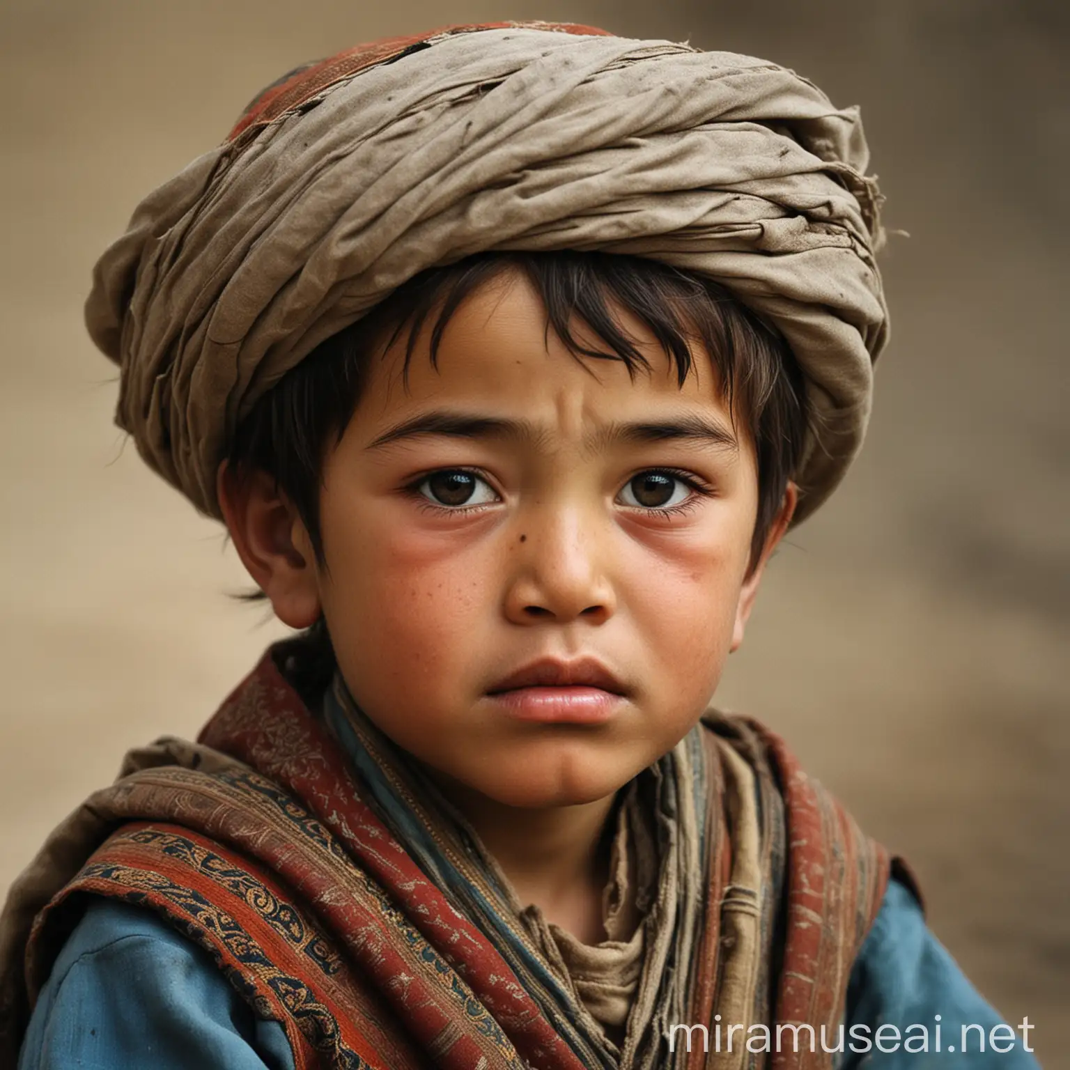 нищий маленький мальчик среднеазиатский, времен Амира темура, 