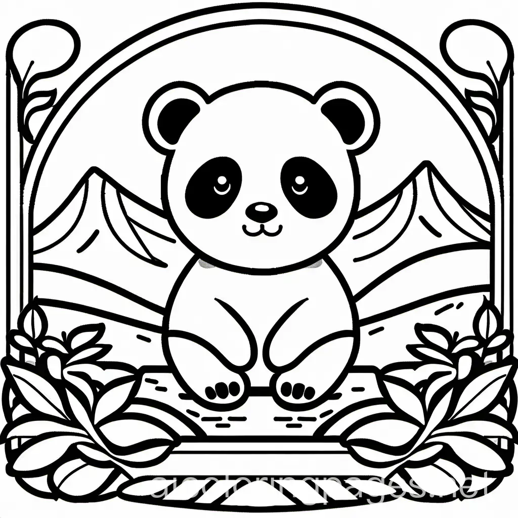 Generate a coloring page of a panda suitable for kids to color without needing to zoom in for detail. Keep the design simple with bold outlines and minimal intricate details., Coloring Page, black and white, line art, white background, Simplicity, Ample White Space. The background of the coloring page is plain white to make it easy for young children to color within the lines. The outlines of all the subjects are easy to distinguish, making it simple for kids to color without too much difficulty