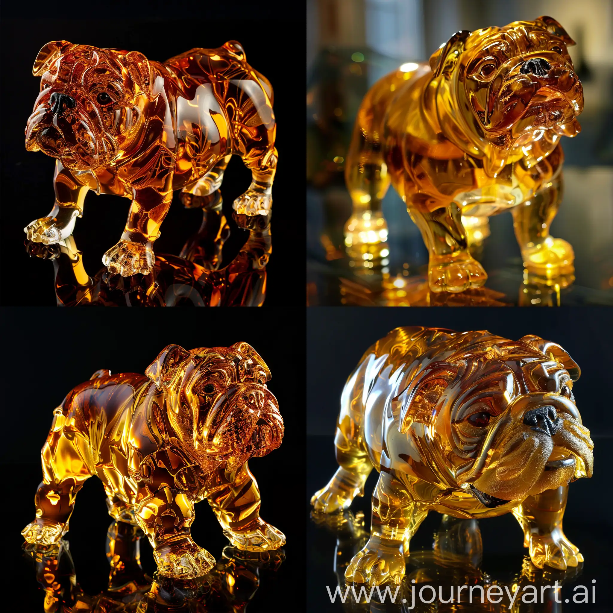 Amber-Bulldog-Sculpture-on-Display