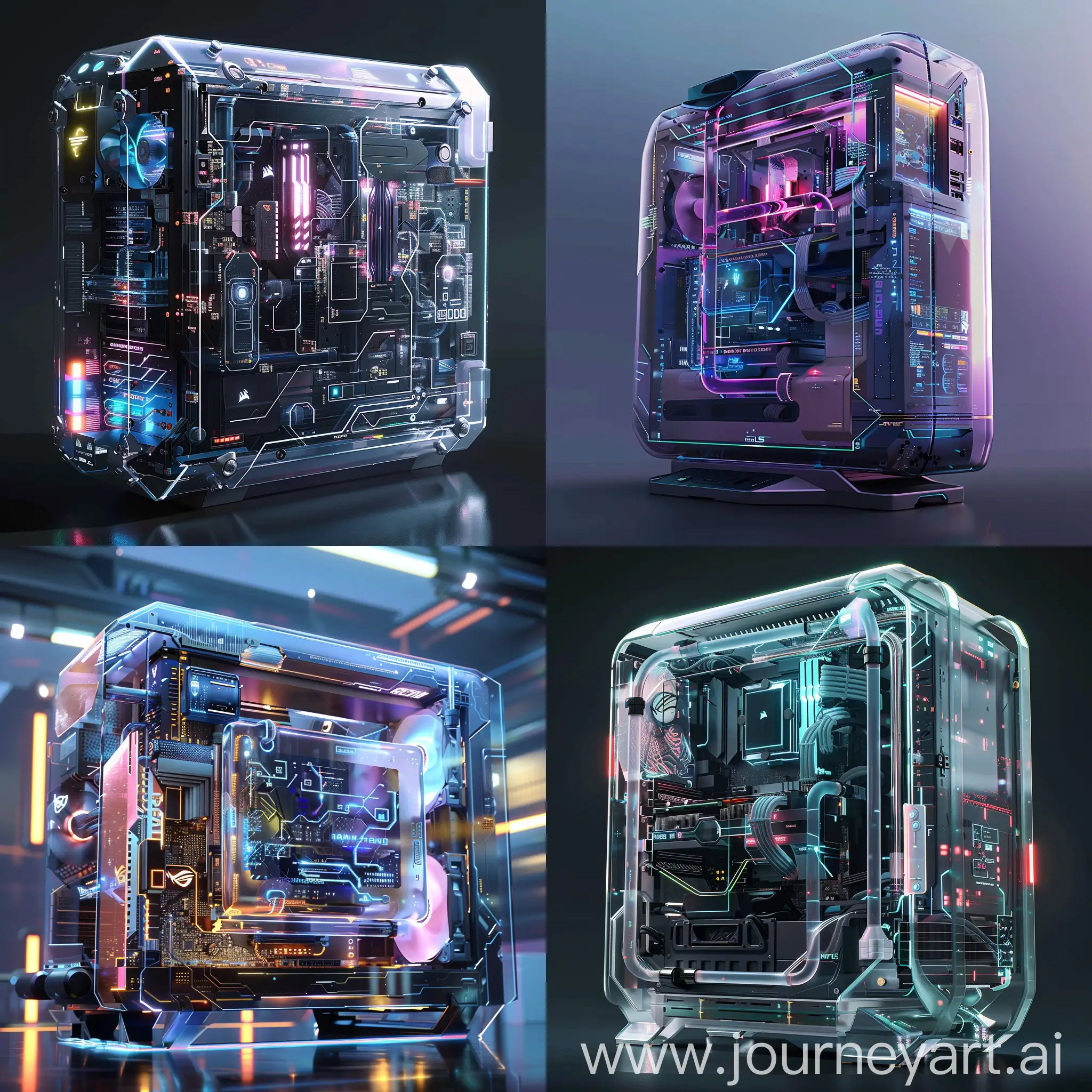 Futuristic-Transparent-Modular-PC-Case-with-Holographic-Displays