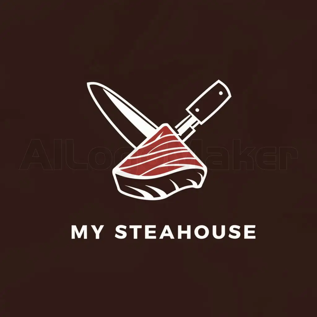 a logo design,with the text "My steakhouse", main symbol:Knife and meat,Moderate,be used in Restaurant industry,clear background
