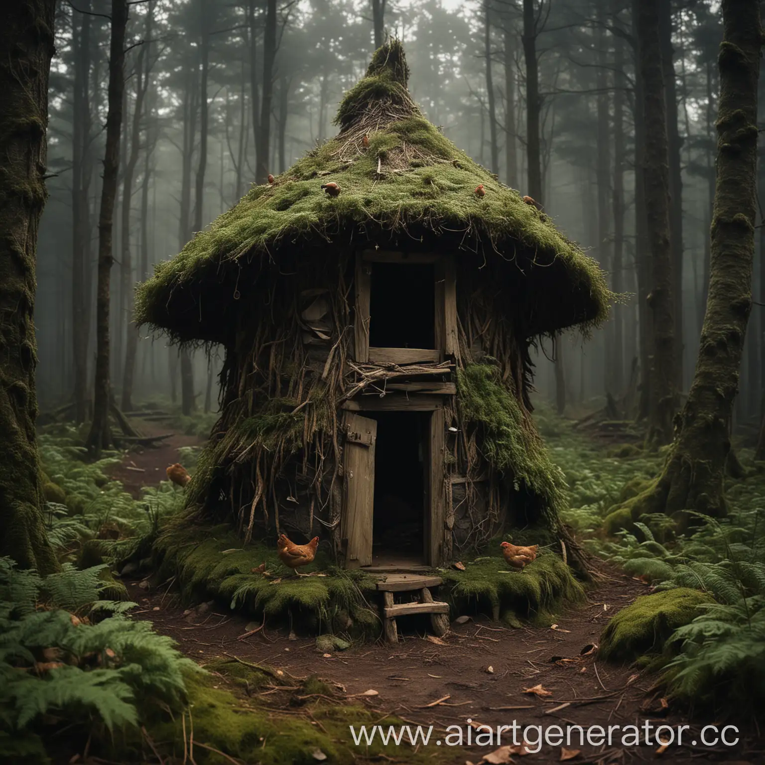 Enchanted-Hut-on-Chicken-Legs-in-Dark-Forest