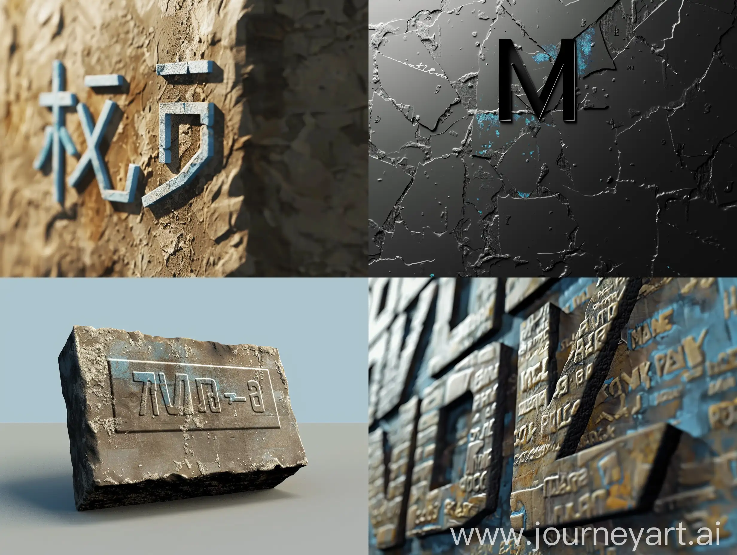 3D inscription, realistic texture