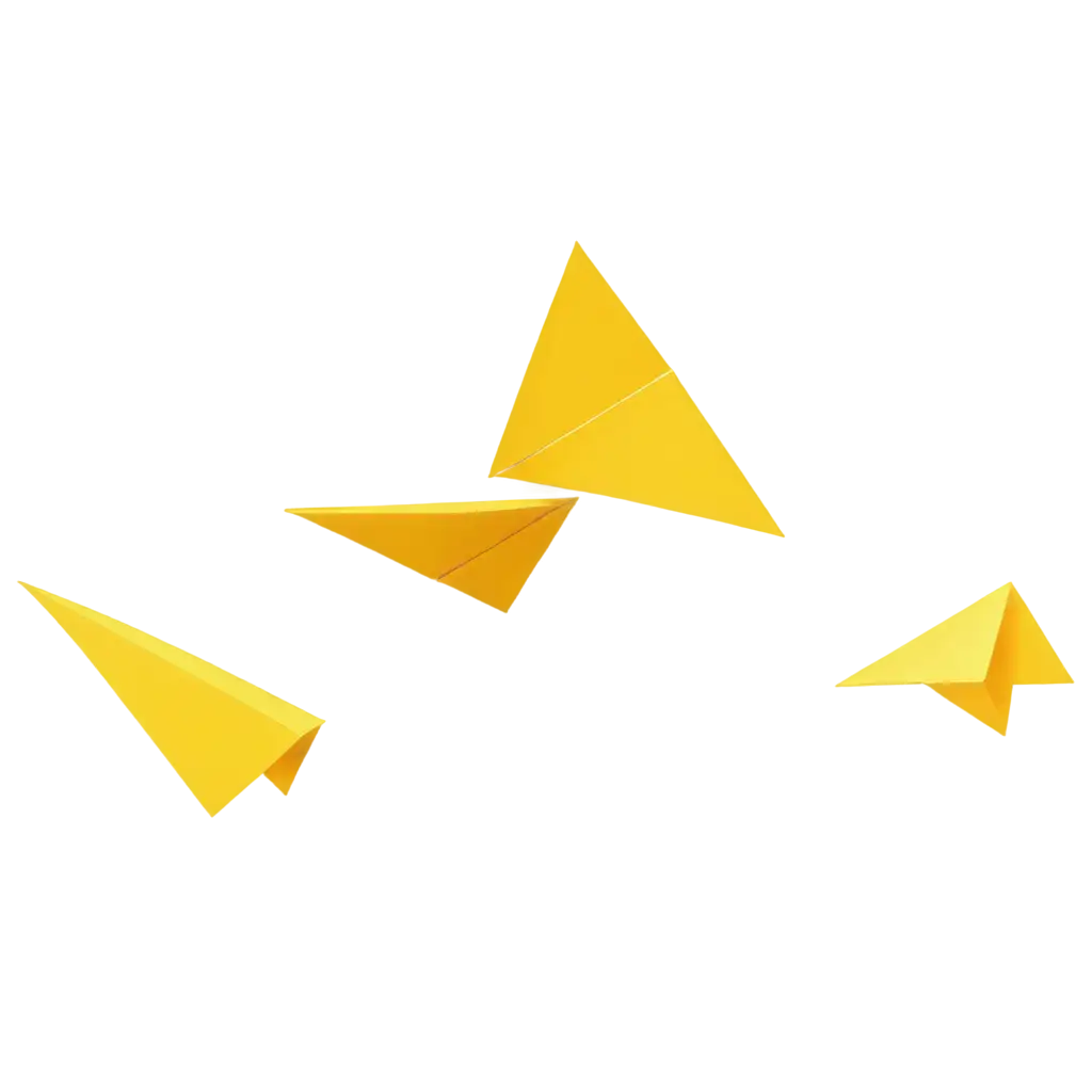 Vibrant-Yellow-Paper-Airplane-PNG-Explore-Creativity-and-Adventure