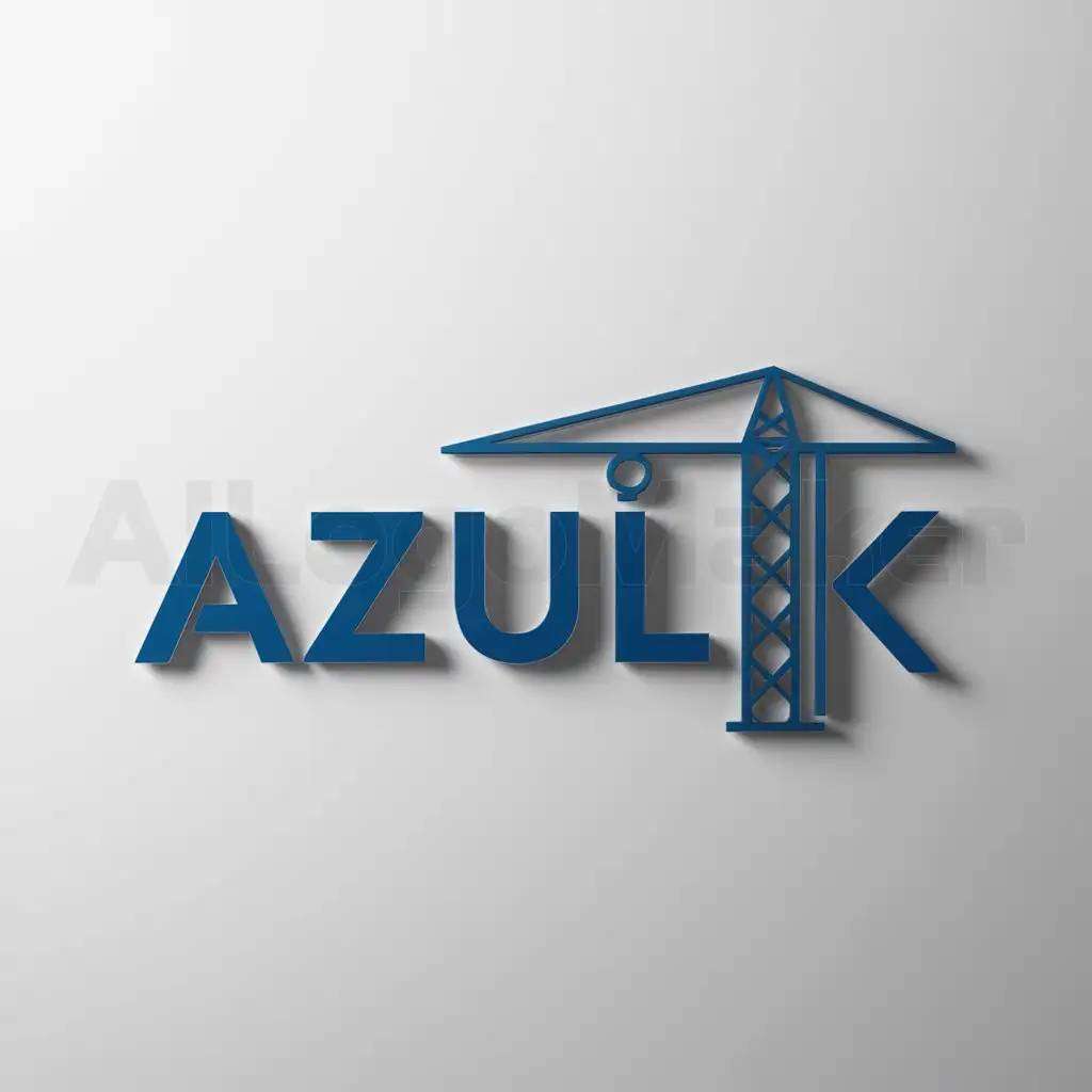 a logo design,with the text "AZUL K", main symbol:CONSTRUCCIÓN,Minimalistic,be used in Construction industry,clear background