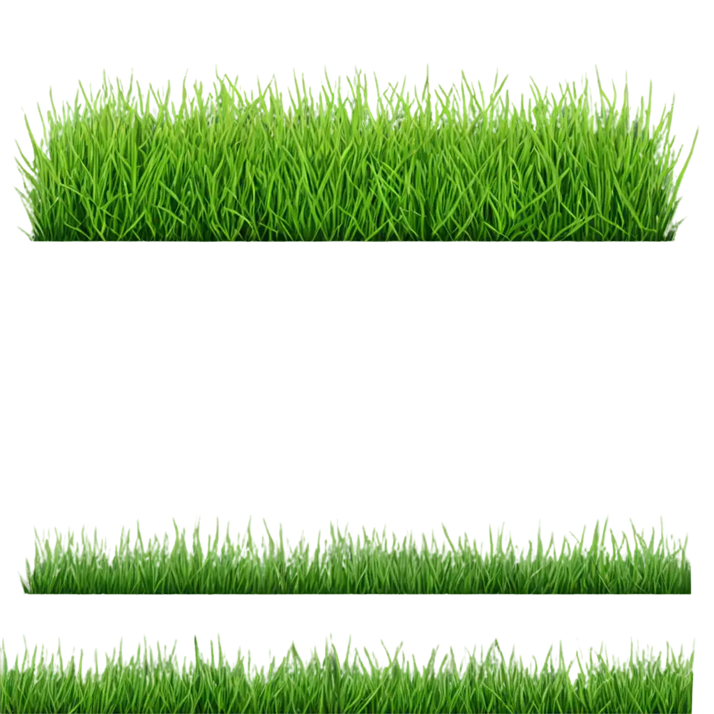 Green grass on transparent background. Spring or summer plant lawn