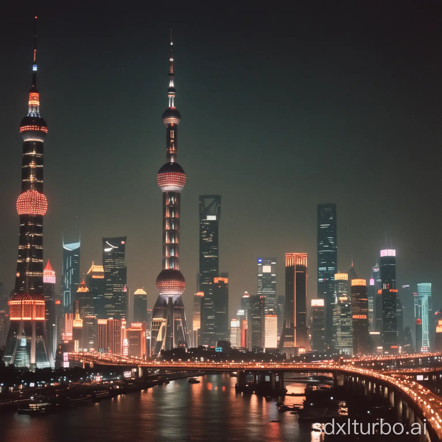 Vibrant-Shanghai-Night-Cityscape-with-Glowing-Lights-1977-VHS-Film