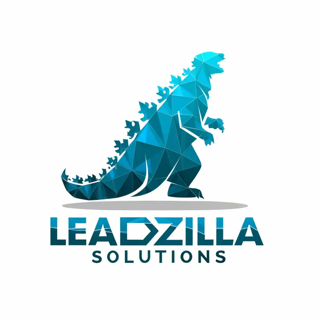 a logo design,with the text "Leadzilla Solutions", main symbol:Godzilla,complex,be used in Technology industry,clear background