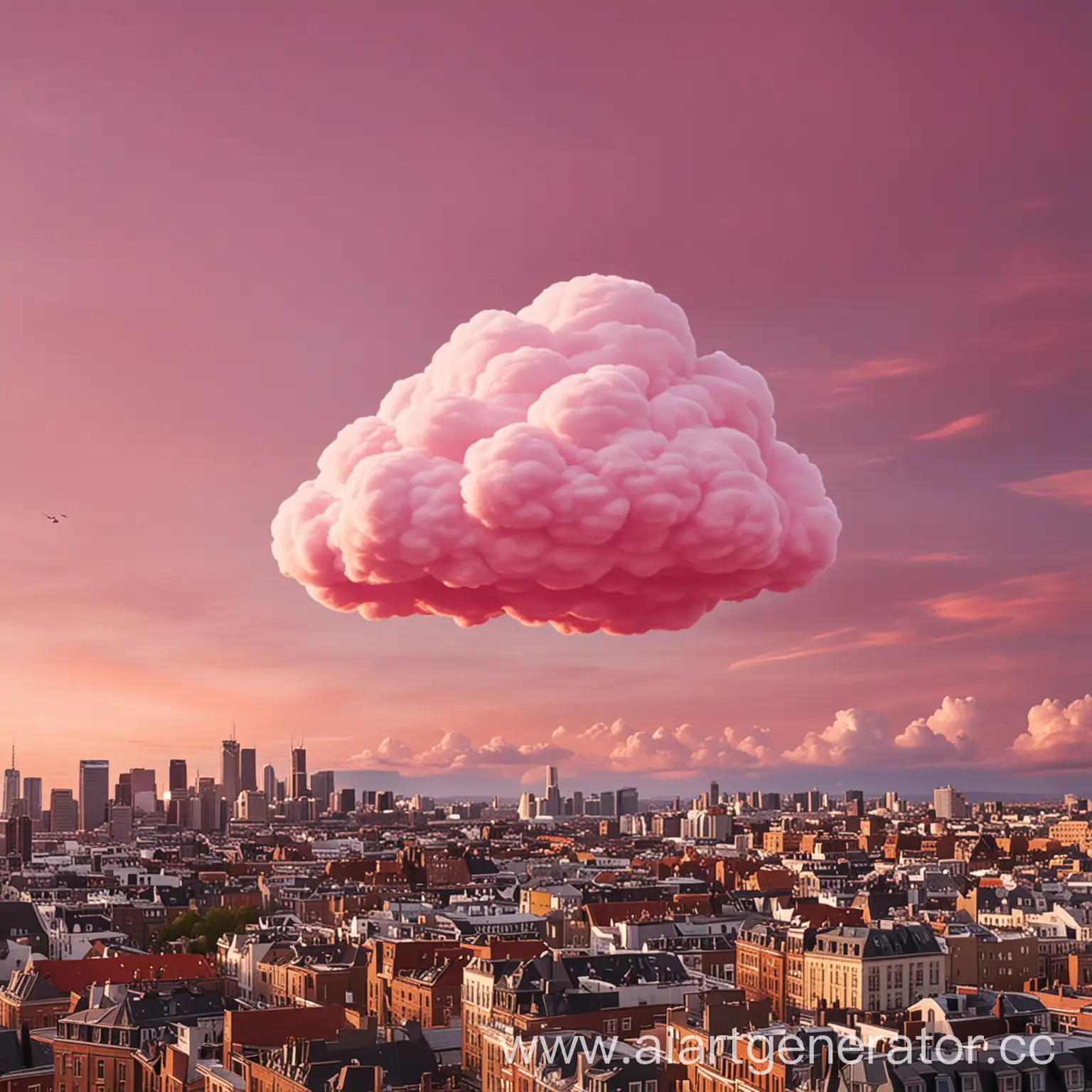 Pink-Cloud-Logo-Floating-Over-Urban-Landscape