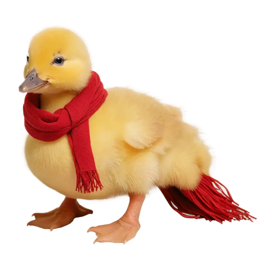 Yellow-Duckling-With-Red-Scarf-PNG-Charming-and-Versatile-Image-for-Various-Applications