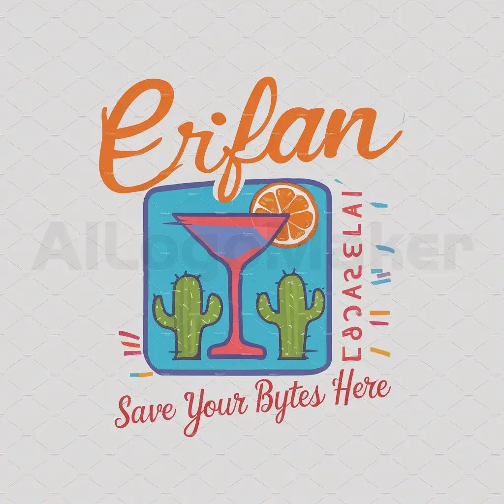 LOGO-Design-For-Erfan-Summery-Mexican-Atmosphere-with-Cocktail-Glass-and-Cacti