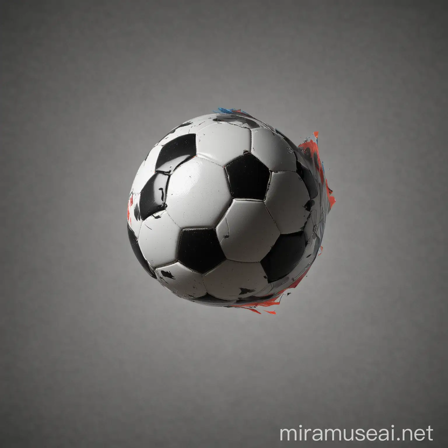 Soccer Ball Kicked Upward in Action
