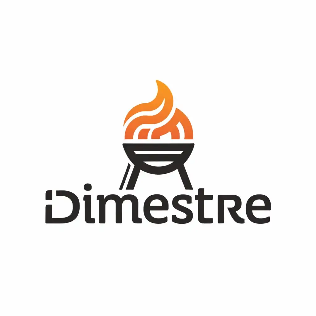 a logo design,with the text "DIMESTRE", main symbol:barbecue grill,complex,be used in Restaurant industry,clear background