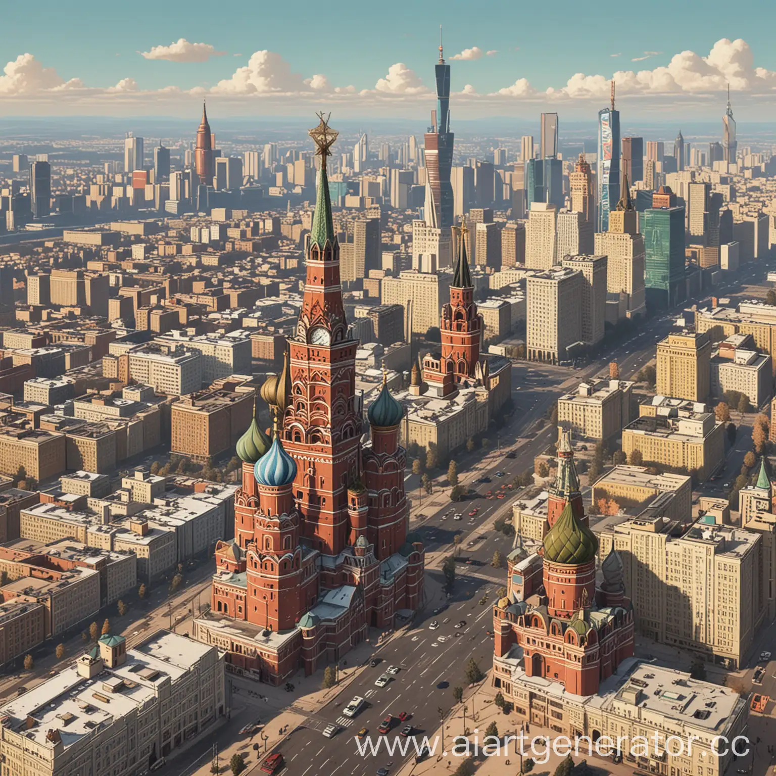 GTA-Style-Rendering-of-Moscow-Cityscape