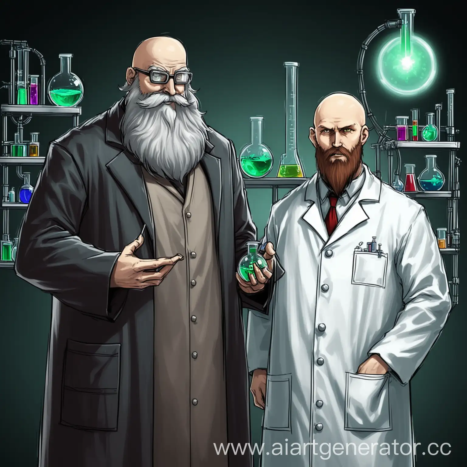 Sinister-Bald-Scientist-Conducting-Experiments