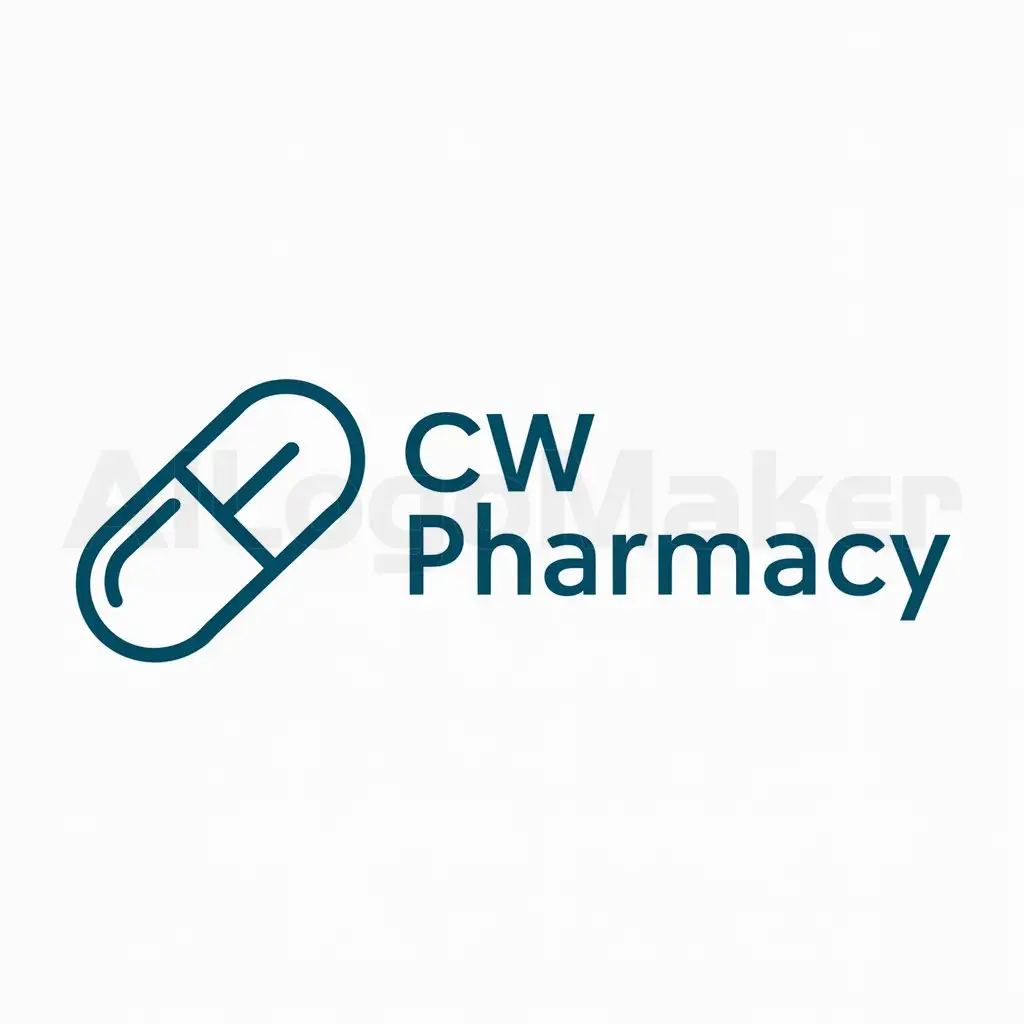 a logo design,with the text "CW Pharmacy", main symbol:pill,Moderate,be used in Technology industry,clear background