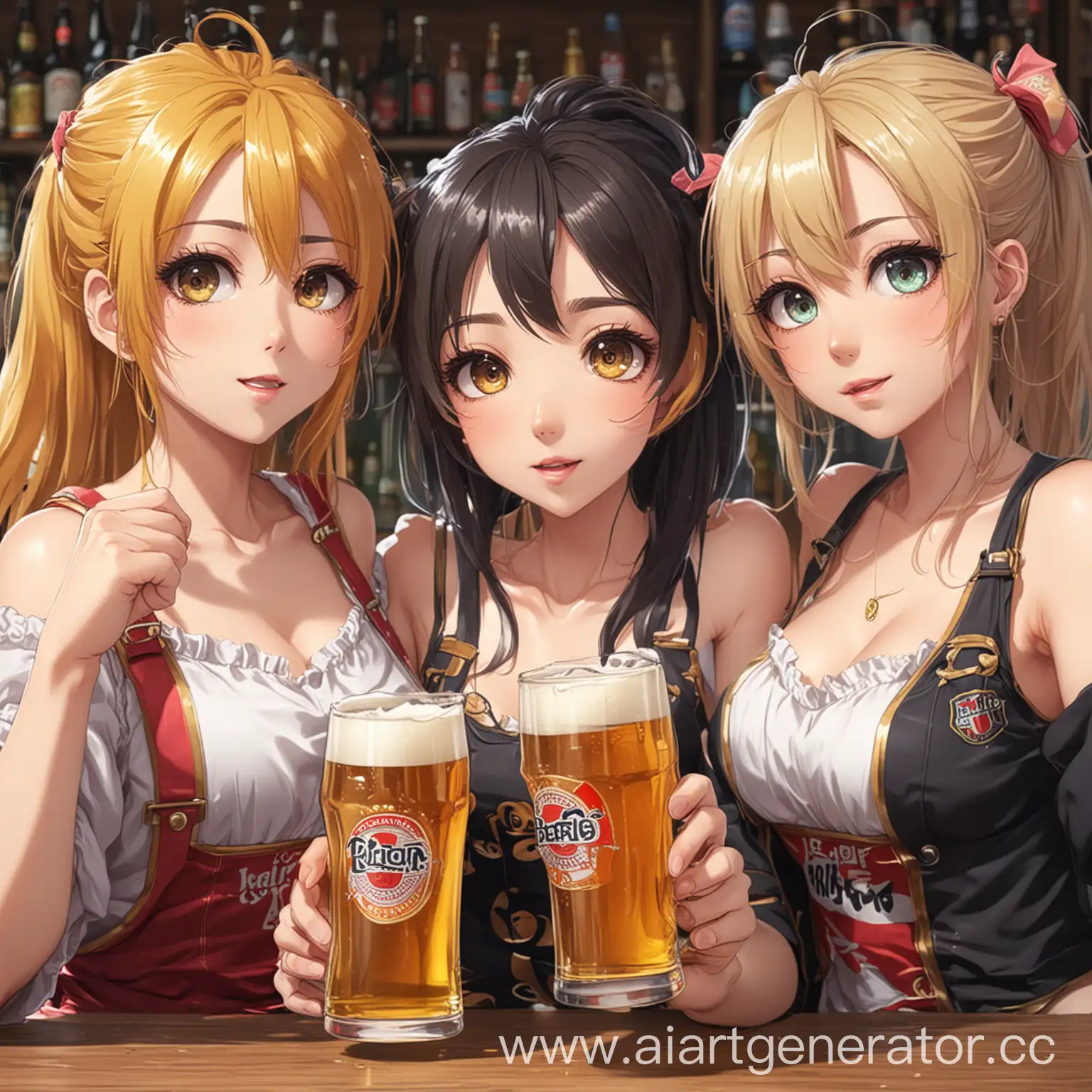 beer 2 anime girls 
