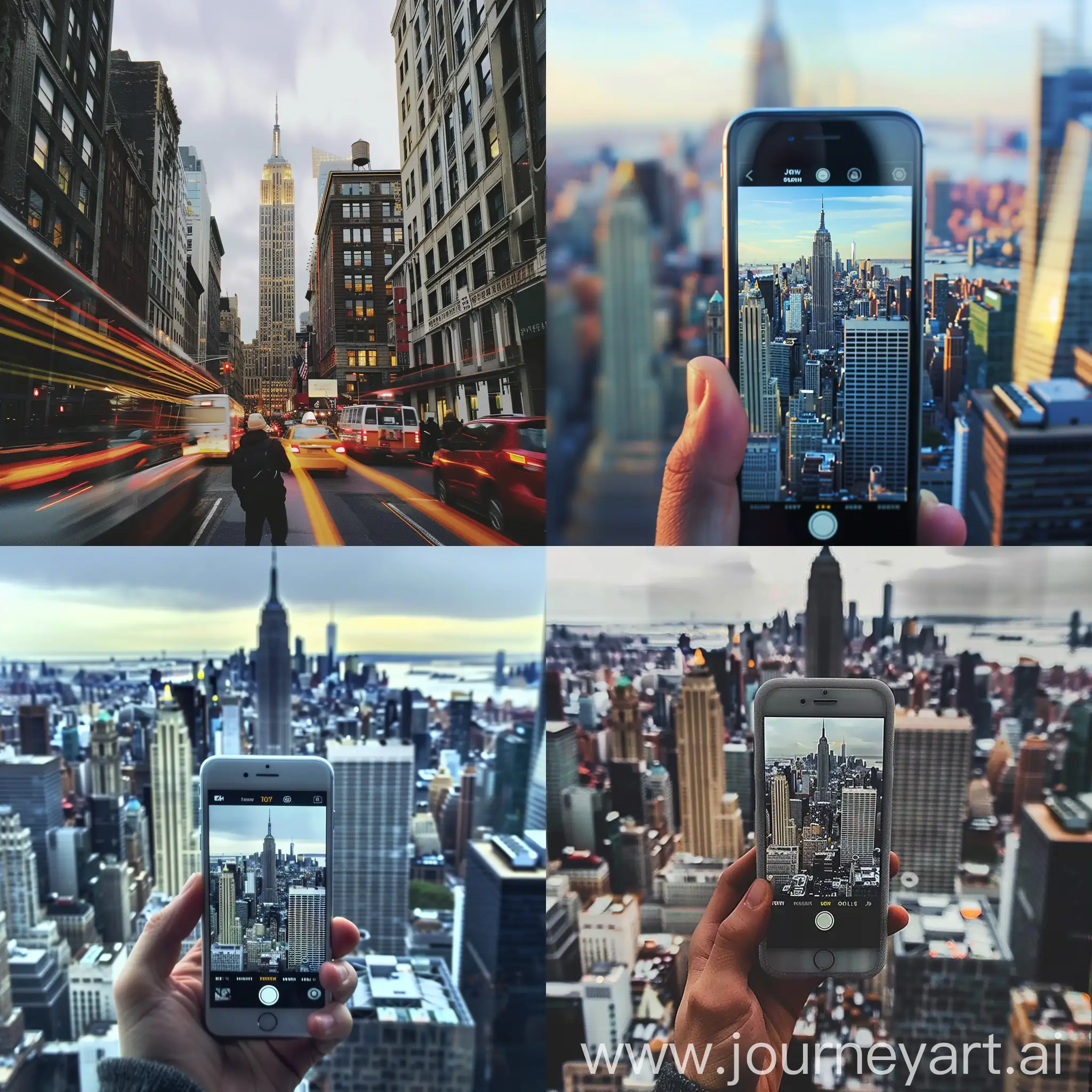 Realistic photo of new york, blurry camera, 2017, iphone camera, the most cliche