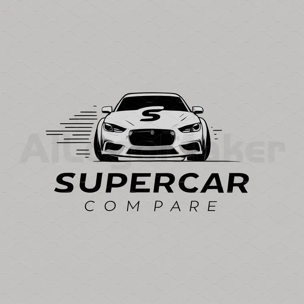 a logo design,with the text "SuperCar Compare", main symbol:a car with a letter S,Moderate,clear background