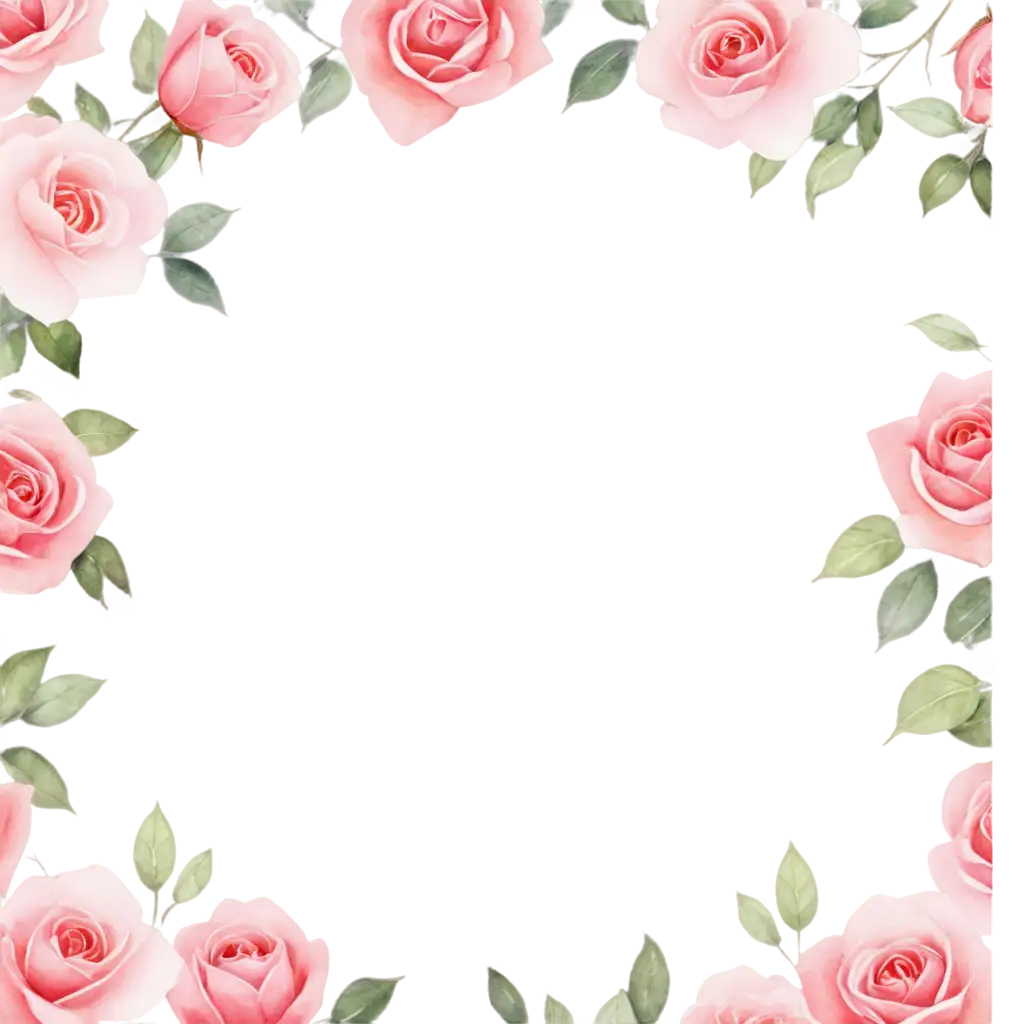 Exquisite-Watercolor-Rose-Photo-Frame-PNG-Enhance-Your-Designs-with-Stunning-Floral-Borders