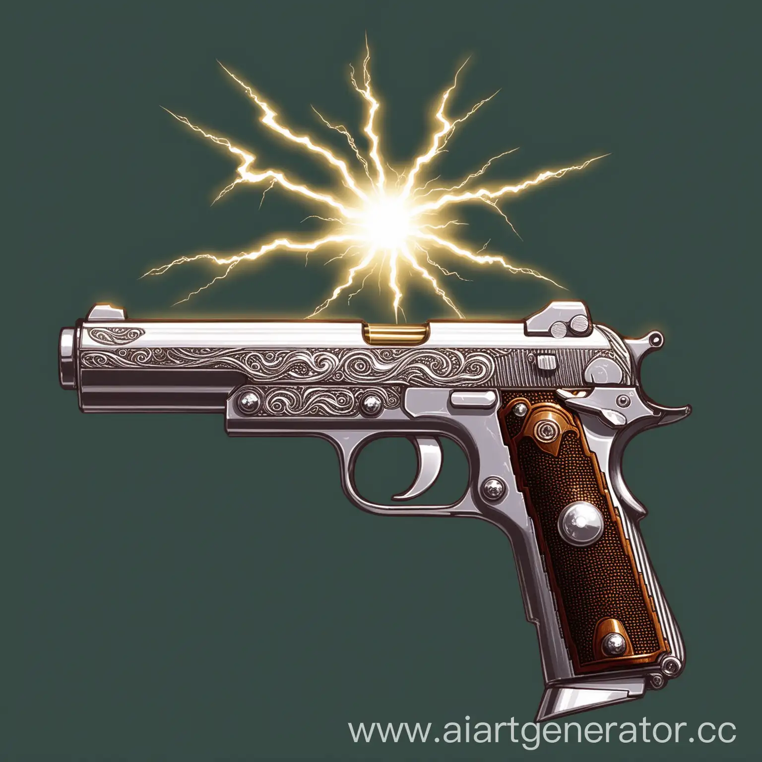 Silver-Inlaid-Silicon-Pistol-Shooting-Miniature-Lightning